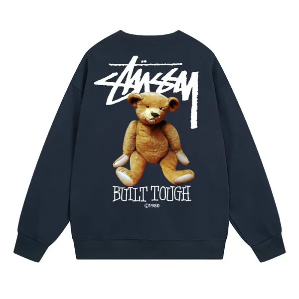 Stüssy Built Tough Teddy Bear Navy Hoodie - 1