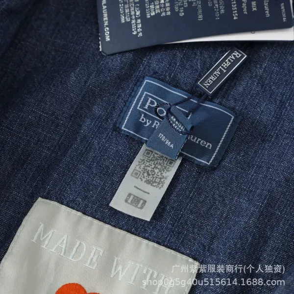 Ralph Lauren Patchwork Denim Jacket and Indigo Block-Print Dress Set with White Tote Bag - 22