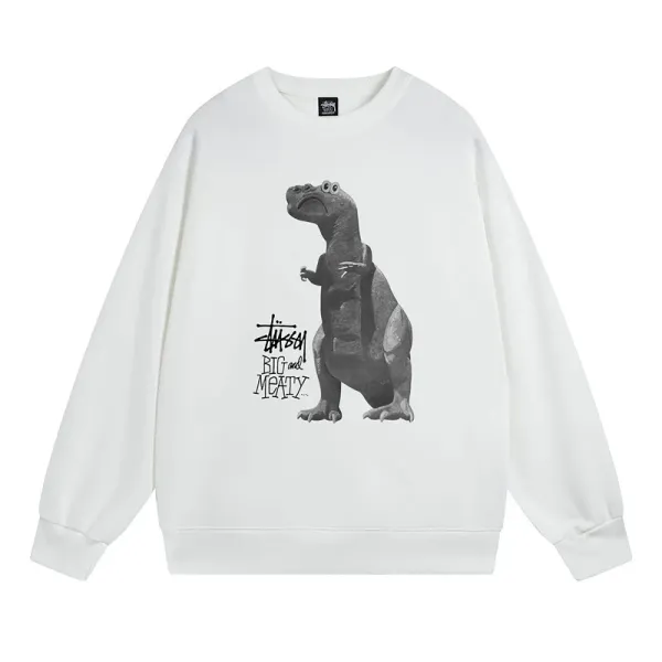 Stüssy x Pixar Big and Meaty T-Rex Graphic Hoodie White - 1