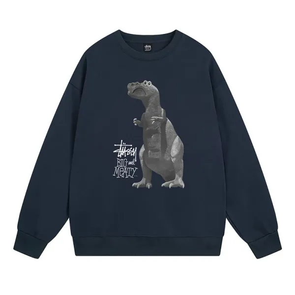 Stüssy x Pixar Big and Meaty T-Rex Graphic Sweatshirt Navy - 1