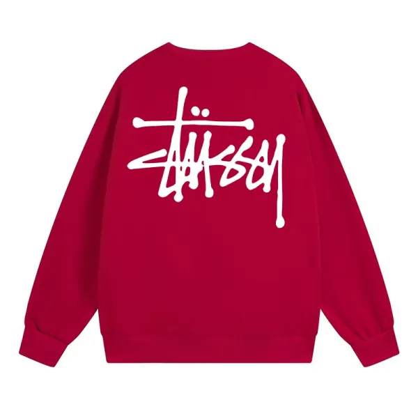 Stüssy Classic Logo Crewneck Sweatshirt Red - 1