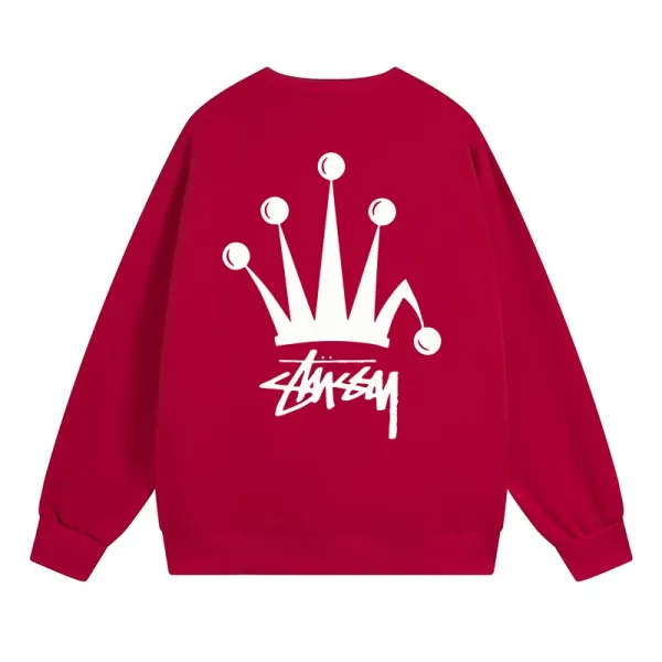 Stussy Crown Logo Burgundy Hoodie - 1