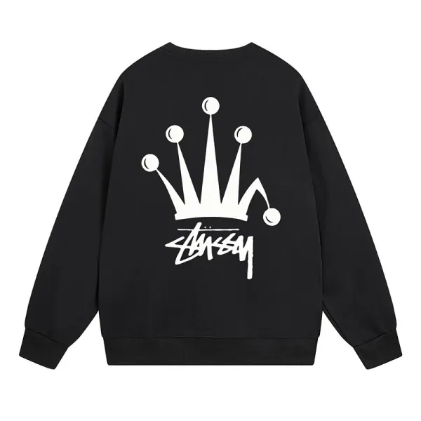 Stussy Crown Logo Black Hoodie - 1