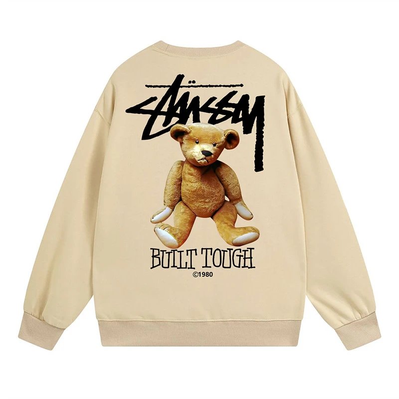 Stüssy Built Tough Bear Beige Hoodie - 1