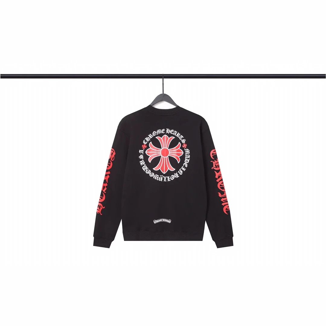 Chrome Hearts Red Sanskrit Cross Print Hoodie