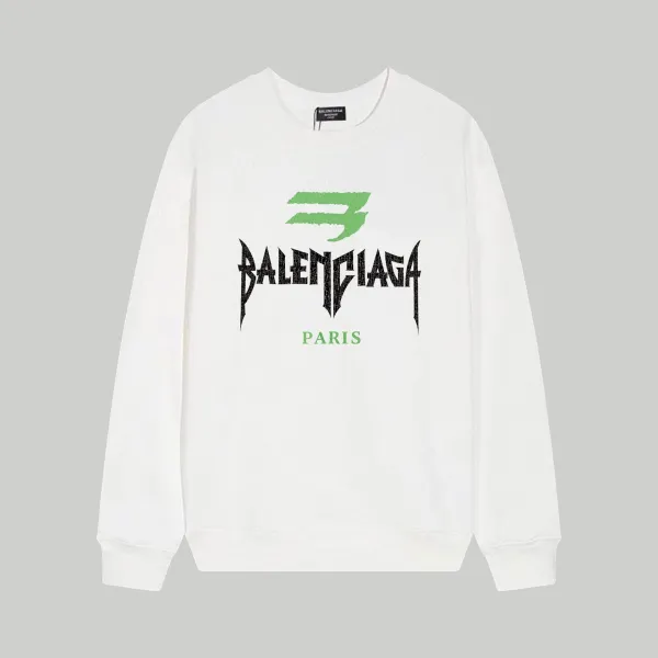 Balenciaga Logo Graphic White Hoodie - 1