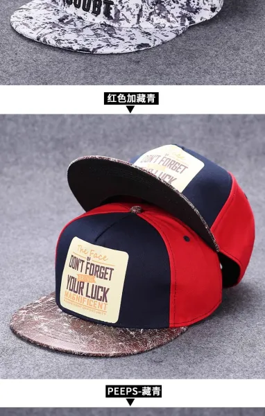 Design Streetwear Snapback Cap with Vintage Patch Print Red/Navy Baseball Cap - 31