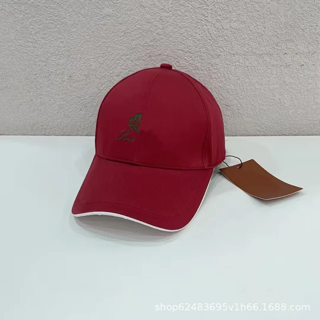 Unbranded Hats Embroidered baseball cap with contrast brim piping product detail image 13