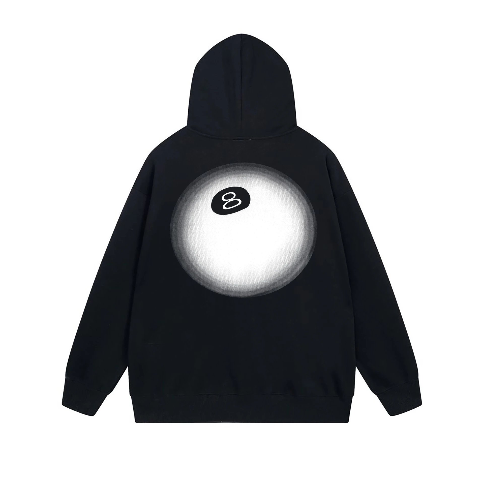 Zip-Up Hooded Sweatshirt with Letter and Dice Print photo 2