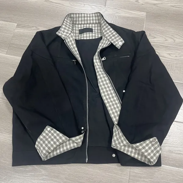 Burberry Check-Trimmed Cotton Twill Jacket Black - 6