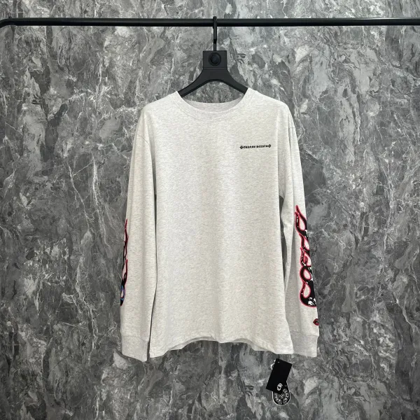 Chrome Hearts x Unknown Artist Long Sleeve T-Shirt Gray Multicolor Graphic Print - 4