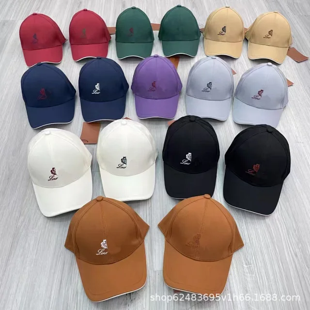 Unbranded Hats Embroidered baseball cap with contrast brim piping product detail image 1