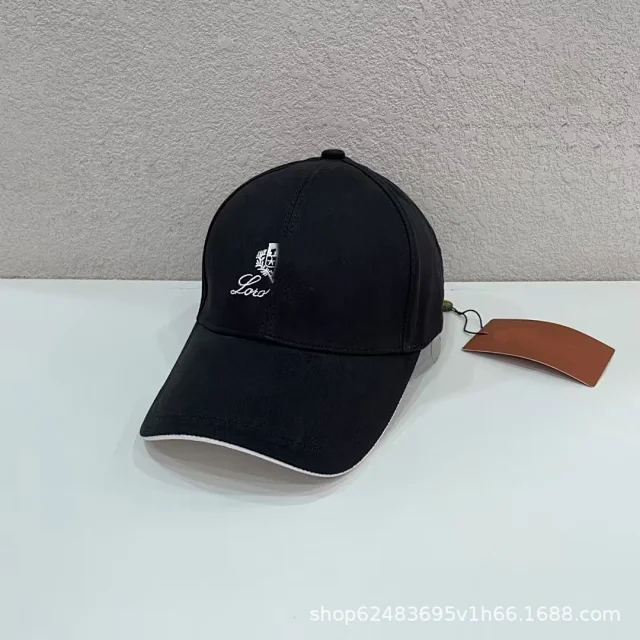Unbranded Hats Embroidered baseball cap with contrast brim piping product detail image 4