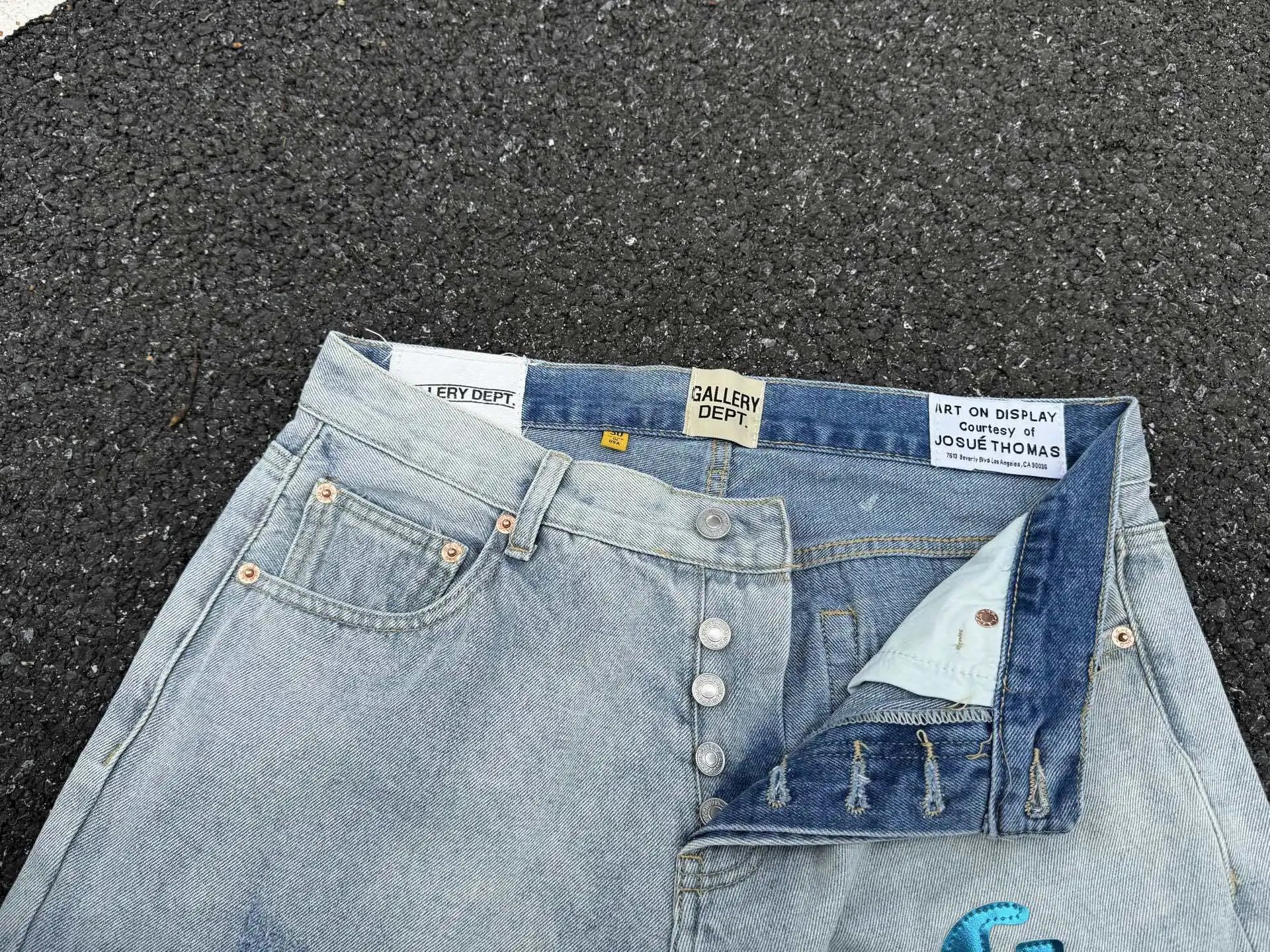 Off-White x Denim Patchwork Flared Jeans Multicolor - 26