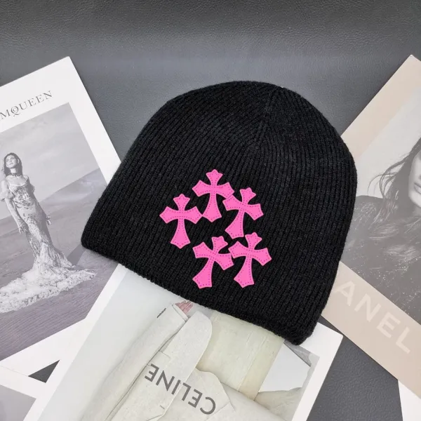 Chrome Hearts Five Crosses Black Beanie - 8