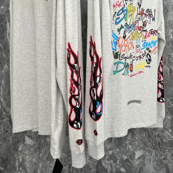 Chrome Hearts x Unknown Artist Long Sleeve T-Shirt Gray Multicolor Graphic Print - 15