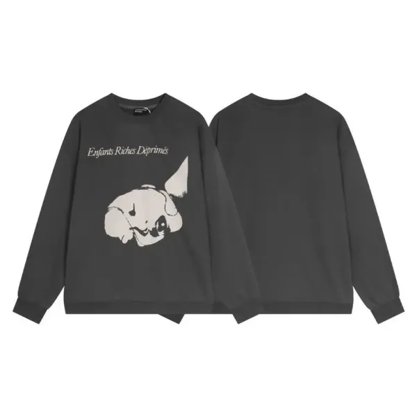 Enfants Riches Déprimés Graphic Print Charcoal Gray Hoodie - 1