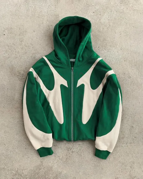 Off-White™ Flame Motif Zip-Up Hoodie Navy and Beige - 8