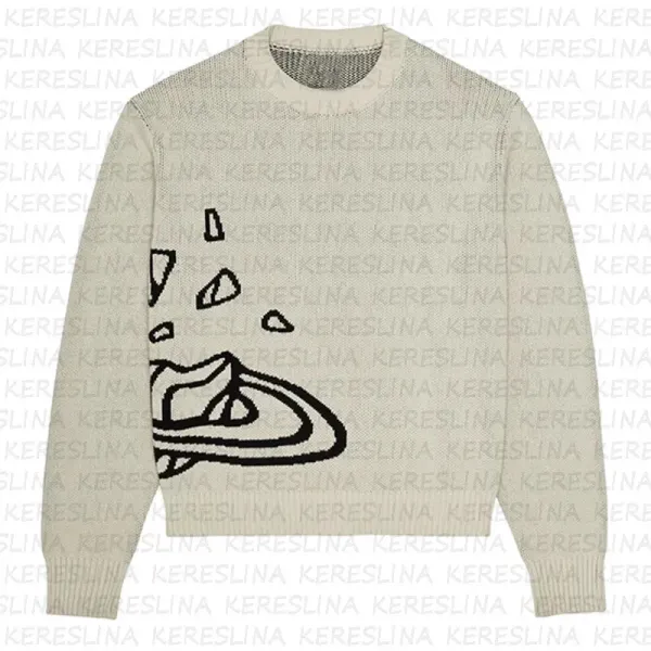 Off-White x Virgil Abloh Deconstructed Logo Knit Sweater Beige - 1