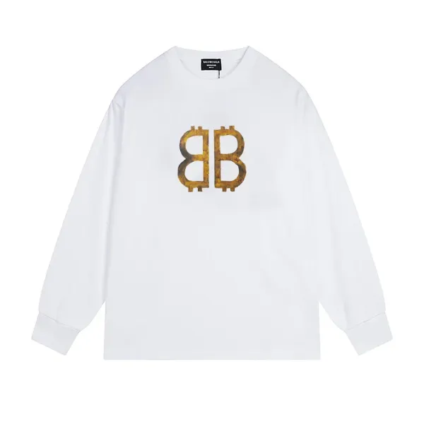 Balenciaga BB Logo Long-Sleeve T-Shirt White - 1