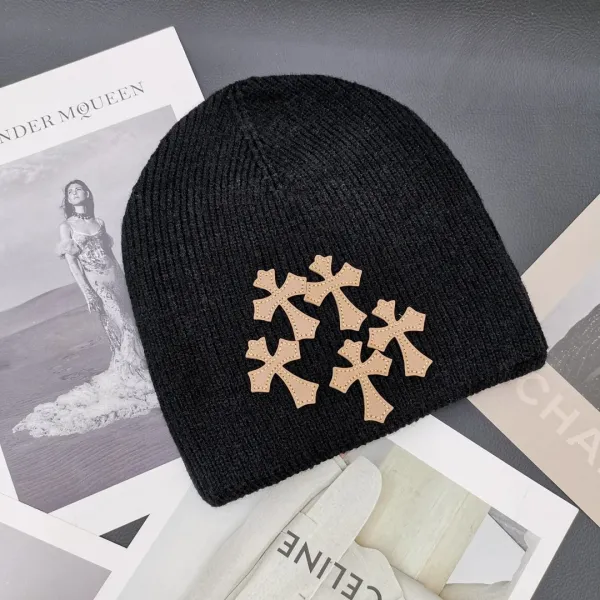 Chrome Hearts Cross Patch Beanie Black - 1