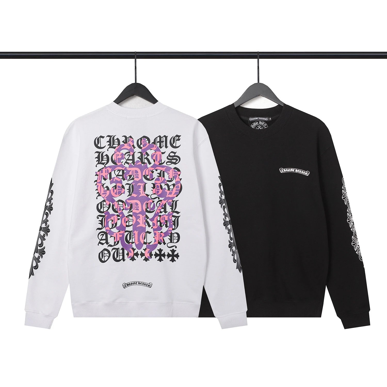 Chrome Hearts Gothic Script Print White Hoodie - 4