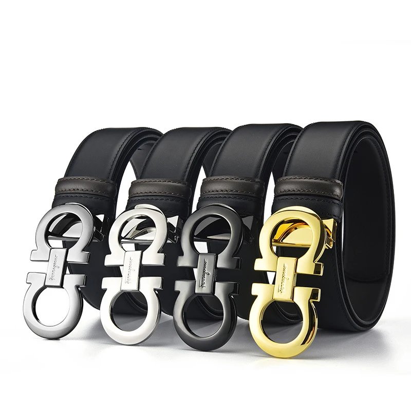Salvatore Ferragamo Gancini Black Leather Belt - 9
