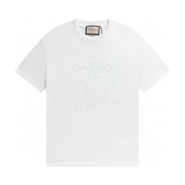 Gucci GG Embossed Logo White T-Shirt - 1