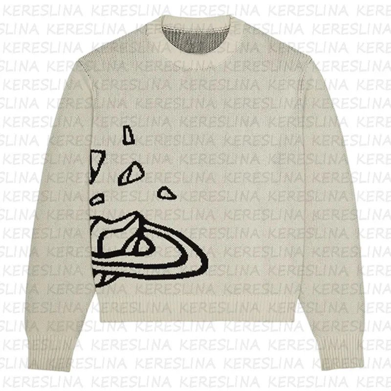 Off-White x Virgil Abloh Deconstructed Logo Knit Sweater Beige - 4