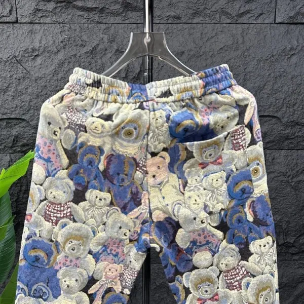 Teddy Bear Print Drawstring Sweatpants Multicolor - 6