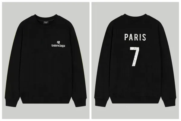 Balenciaga Paris 7 Black Hoodie - 1