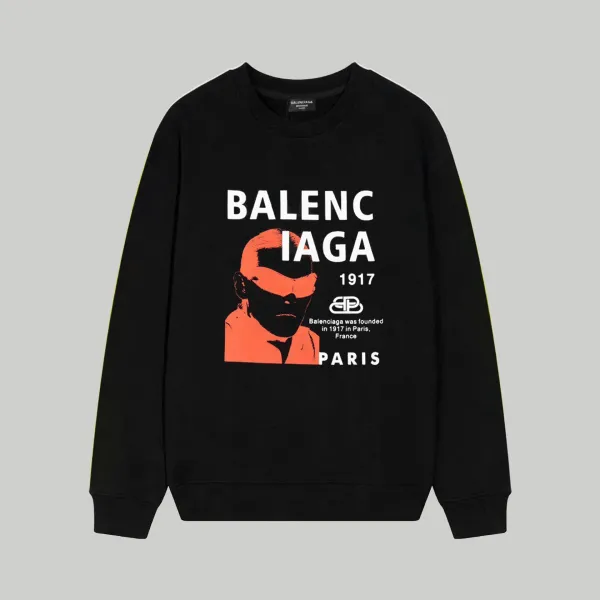 Balenciaga IAGA Graphic Print Black Hoodie - 1