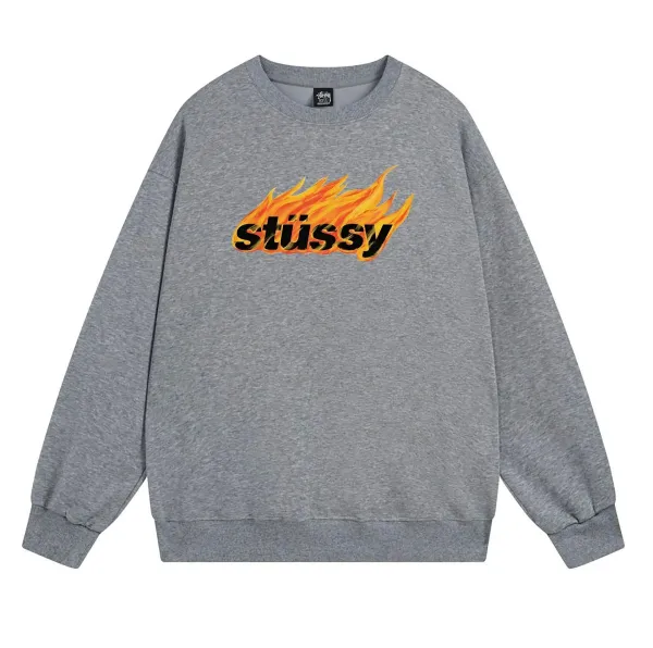 Stussy Flame Logo Crewneck Sweatshirt - 7