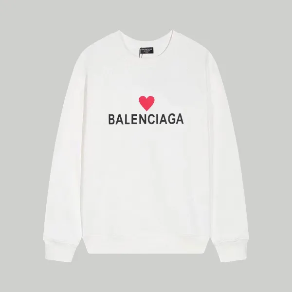 Balenciaga Heart Logo White Hoodie - 1