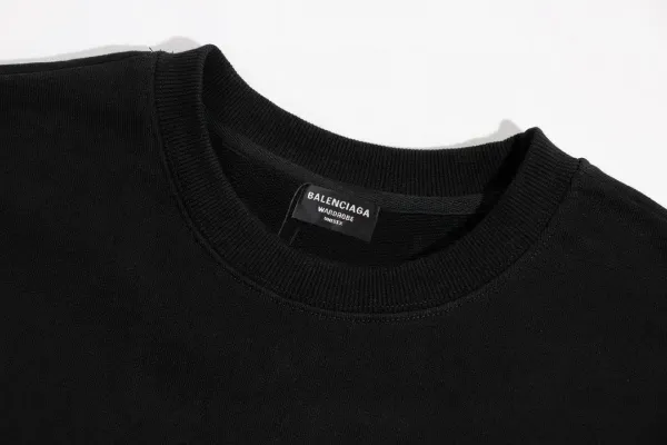 Balenciaga Logo Print Black Hoodie - 4