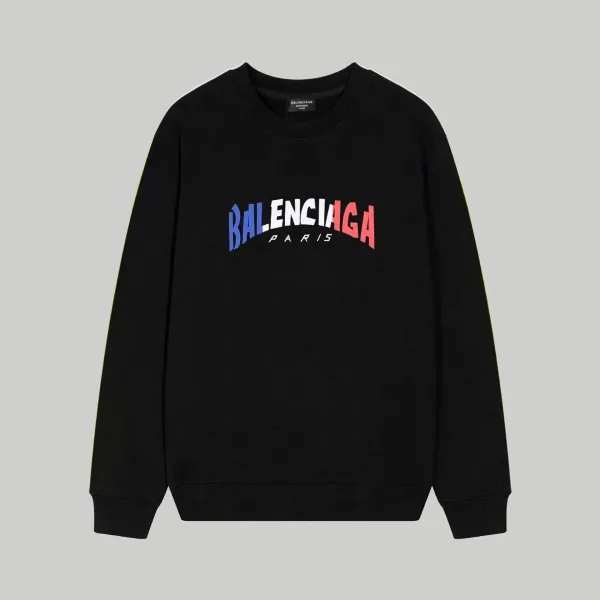Balenciaga Logo Arch Print Black Hoodie - 1