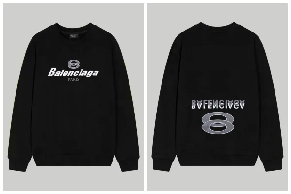 Balenciaga Logo 8 Sweatshirt Black Hoodie - 1