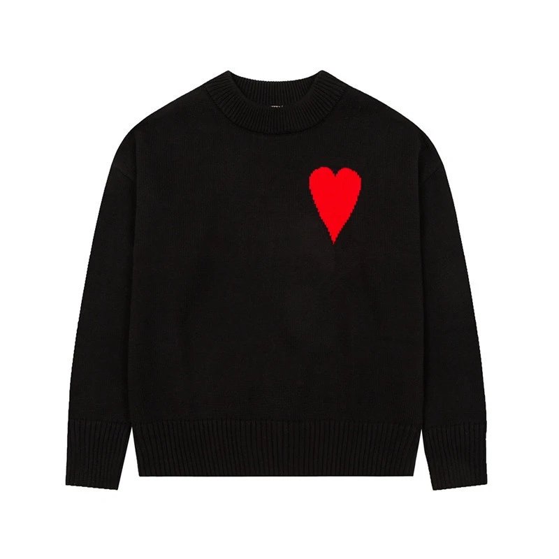 Jacquard Embroidery Crew Neck Knit Sweater