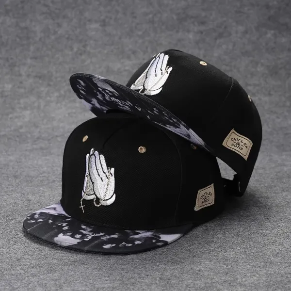 Design Streetwear Snapback Cap with Vintage Patch Print Red/Navy Baseball Cap - 21