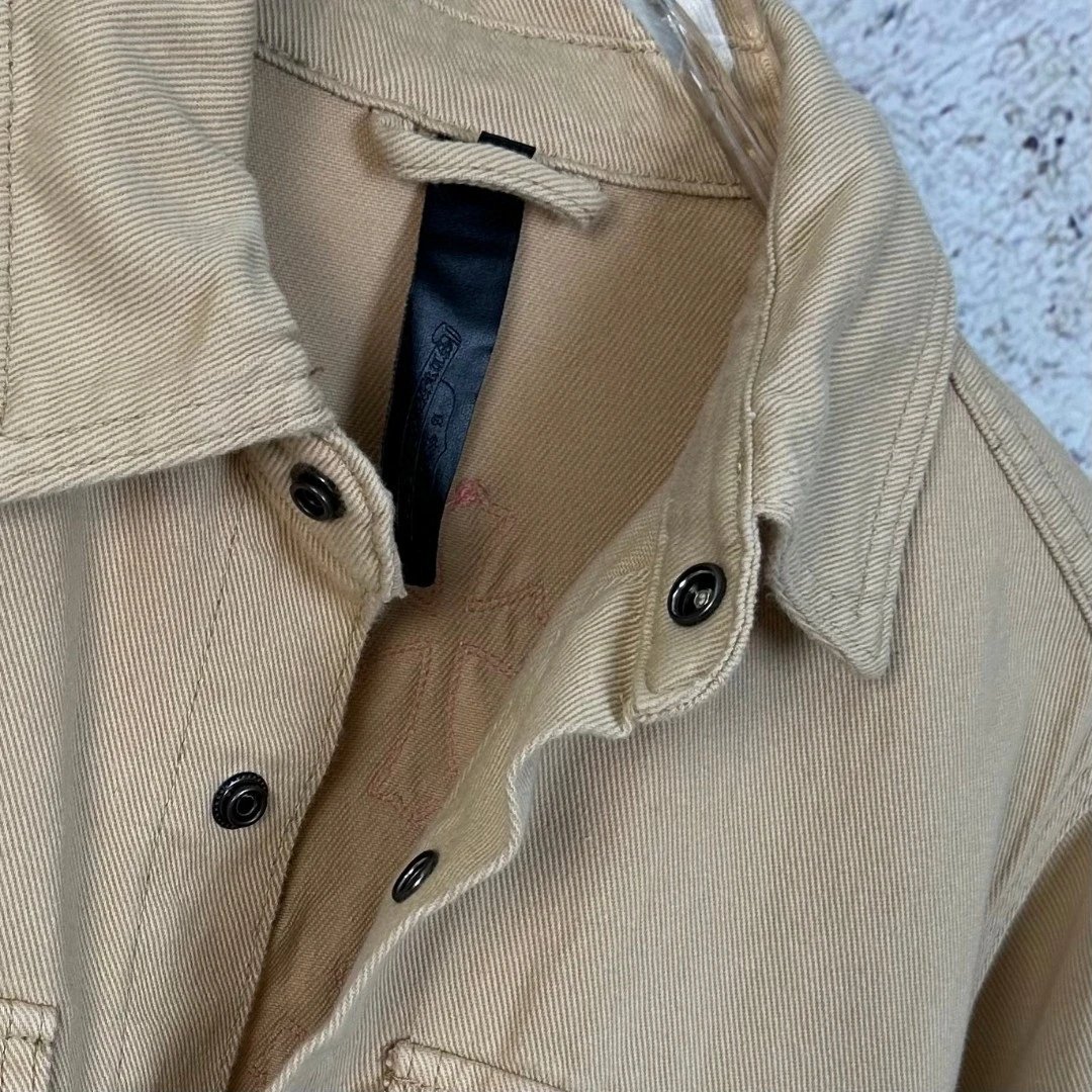 Chrome Hearts x Custom Cross-Embroidered Beige Shirt-Jacket - 7