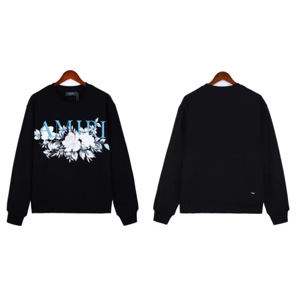 Amiri Floral Logo Black Hoodie - 1