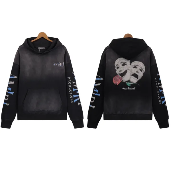 Amiri Theatre Productions Washed Black Hoodie - 1