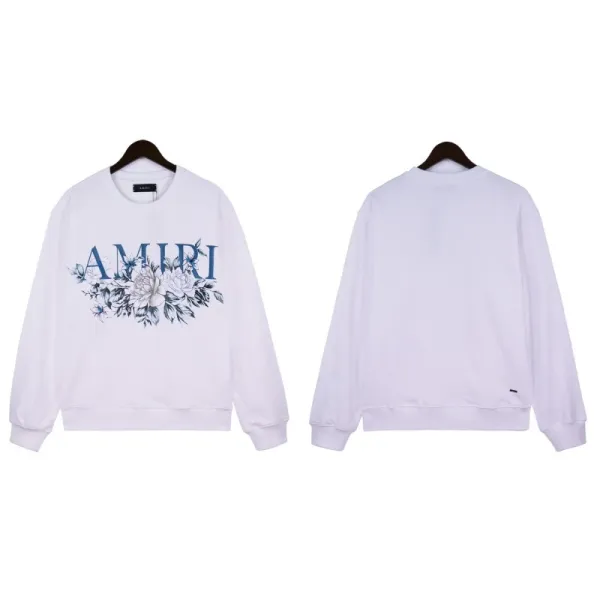 Amiri Floral Logo White Hoodie - 1
