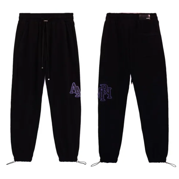 AMIRI Logo-Embroidered Black Sweatpants - 1