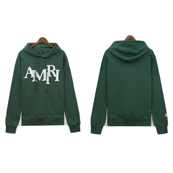 Amiri Oversized Logo Hoodie Forest Green - 1