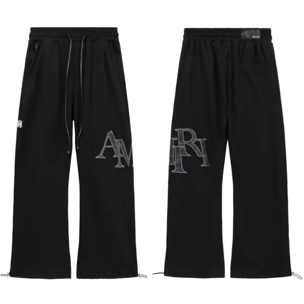 Amiri AMIRI Logo Embroidered Black Sweatpants - 1
