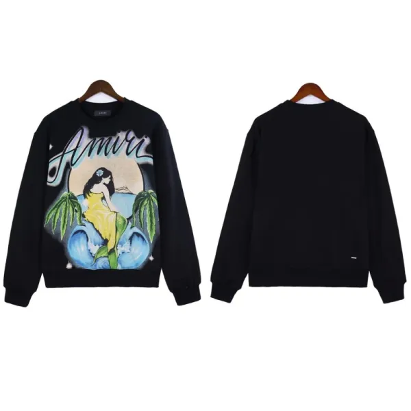 Amiri Mermaid Graphic Black Hoodie - 1