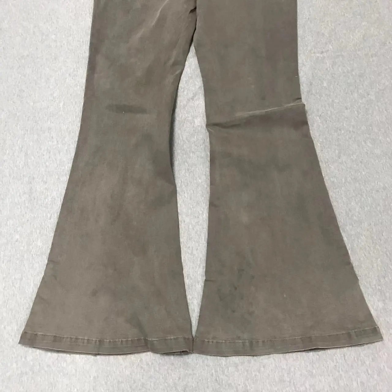 Off-White Flared Jeans Olive Green with Black Stripe - 29