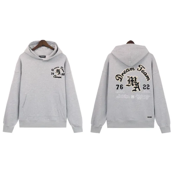 Amiri Dream Team Embroidered Hoodie Gray - 1