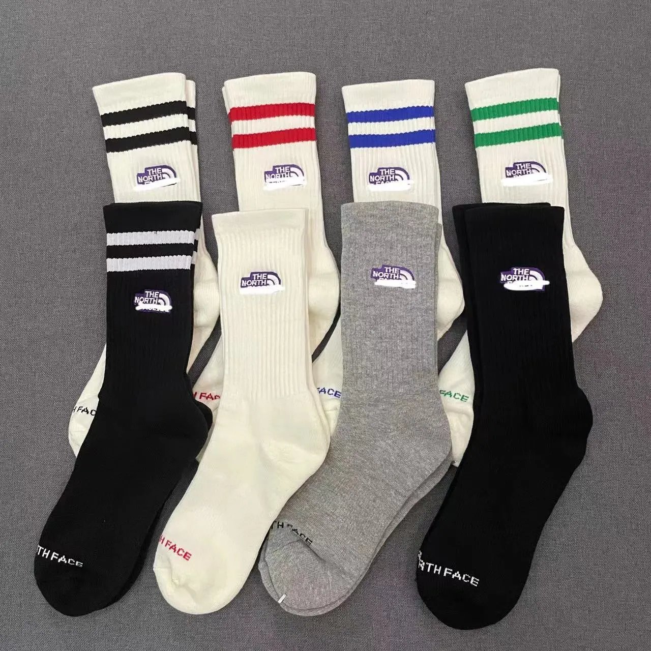 The North Face Socks Ribbed crew with contrast double stripes image 2